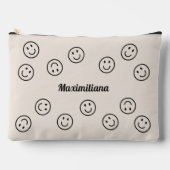 Happy Faces Charcoal Cement - GROTE accessoirezak Etui (Voorkant)