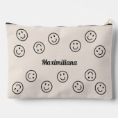 Happy Faces Charcoal Cement - GROTE accessoirezak Etui (Achterkant)