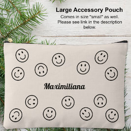 Happy Faces Charcoal Cement - GROTE accessoirezak Etui