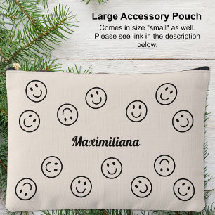 Happy Faces Charcoal Cement - GROTE accessoirezak Etui