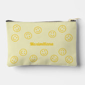 Happy Faces - Geel - KLEINE accessoire Pouch Etui (Achterkant)