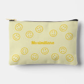 Happy Faces - Geel - KLEINE accessoire Pouch Etui (Voorkant)