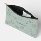 Happy Faces Groen op Groen - KLEINE accessoire Pou Etui (Open)