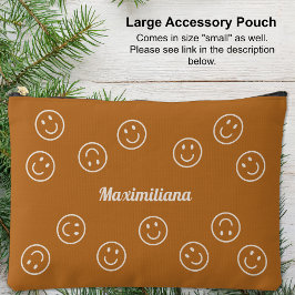 Happy Faces op Boho Brown - GROTE accessoirezak Etui