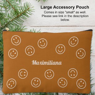 Happy Faces op Boho Brown - GROTE accessoirezak Etui