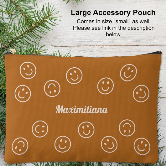 Happy Faces op Boho Brown - GROTE accessoirezak Etui