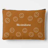 Happy Faces op Boho Brown - GROTE accessoirezak Etui (Voorkant)