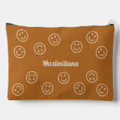 Happy Faces op Boho Brown - GROTE accessoirezak Etui (Achterkant)