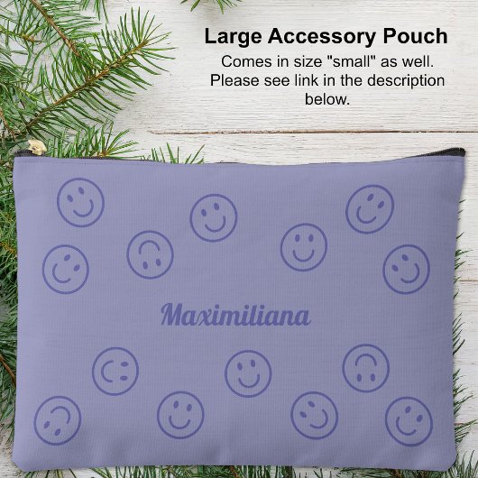 Happy Faces Paarse op Paarse-GROTE accessoirezak Etui