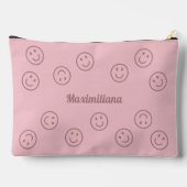 Happy Faces Roze op Roze - GROTE Accessoirezak Etui (Achterkant)