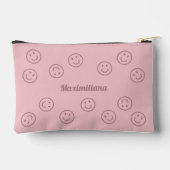 Happy Faces Roze op Roze - KLEINE accessoire Pouch Etui (Achterkant)