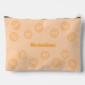 Happy Faces Sinaasappel op perzik - GROTE accessoi Etui (Achterkant)