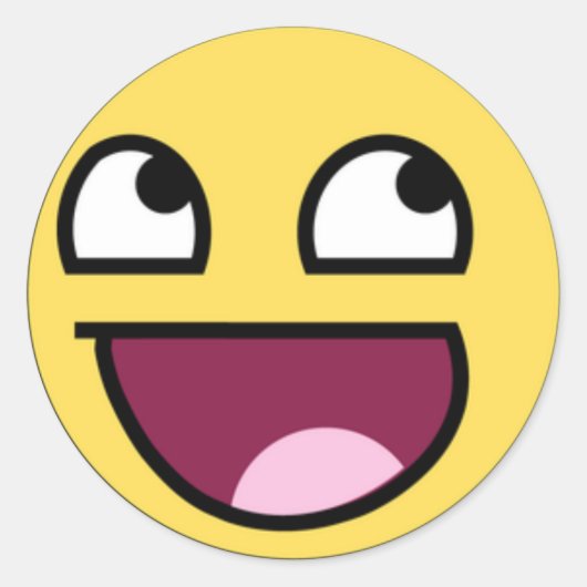 Happy Faic Ronde Sticker (Voorkant)