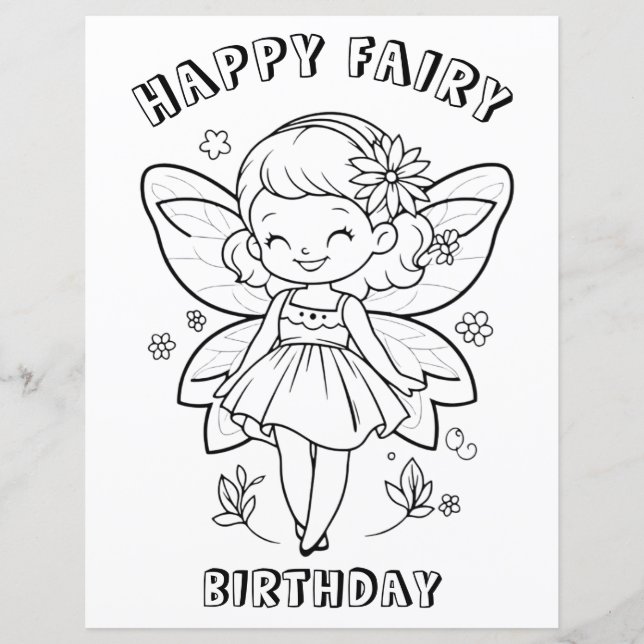 Happy fairy birthday party activity (Voorkant)