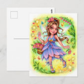 Happy Fairy Briefkaart (Voorkant / Achterkant)