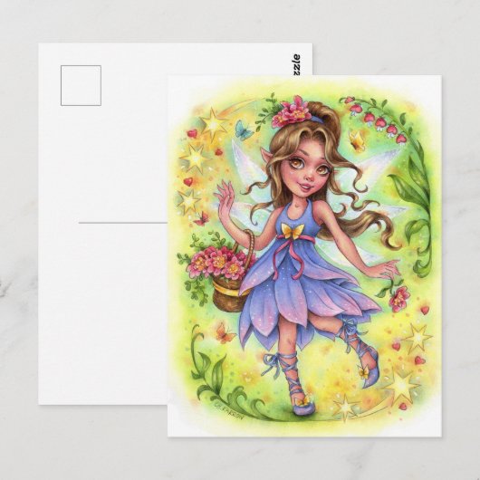 Happy Fairy Briefkaart (Voorkant / Achterkant)