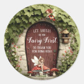 Happy Fairy First Birthday Thank You  Ronde Sticker (Voorkant)