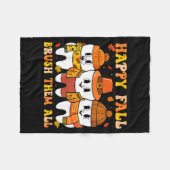 Happy Fall Bruhem All Teeth Thanksgiving Dental De Fleece Deken (Voorkant (Horizontaal))