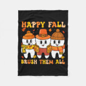 Happy Fall Bruhem All Teeth Thanksgiving Dental De Fleece Deken (Voorkant)