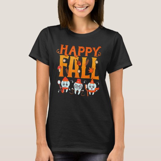 Happy Fall Brush Them All Dental Dentist Squad Tha T-shirt (Voorkant)