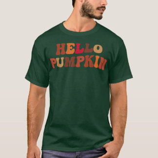 Happy Fall Hello Pumpkin Retro Fall Autumn Vibes  T-shirt