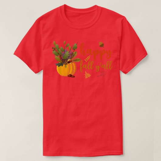 Happy Fall Yall Cute Pumpkin Leaves Autumn Fall Se T-shirt (Design voorkant)