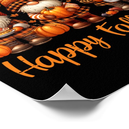 Happy Fall Y'all Gnome Pumpkin Autumn Thanksgiving Poster (Hoek)
