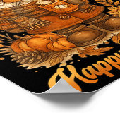 Happy Fall Y'all Gnome Pumpkin Autumn Thanksgiving Poster (Hoek)