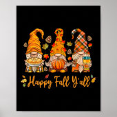 Happy Fall Y'all Gnome Pumpkin Autumn Thanksgiving Poster (Voorkant)