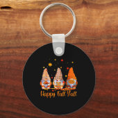 Happy Fall Y'all Gnome Pumpkin Autumn Thanksgiving Sleutelhanger (Voorkant)