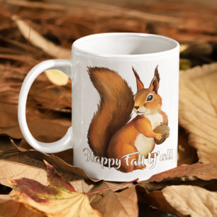 Happy Fall Yall Quote And Cute Squirrel Koffiemok