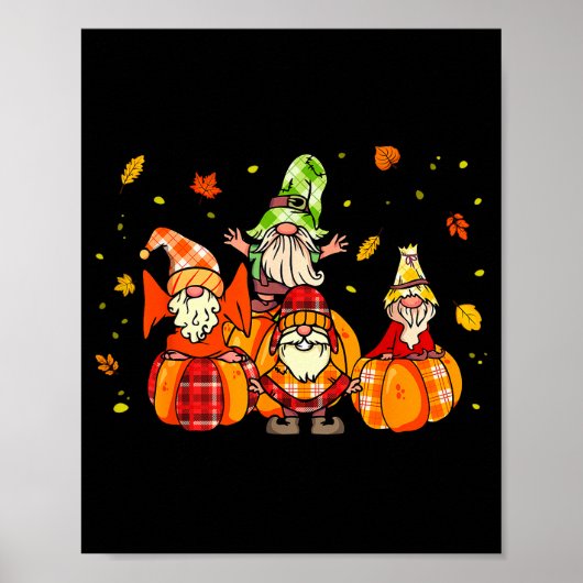 Happy Fall Yall Shirt Buffalo Pumpkin Autumn Gnome Poster (Voorkant)