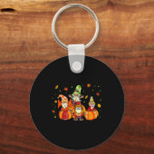 Happy Fall Yall Shirt Buffalo Pumpkin Autumn Gnome Sleutelhanger (Voorkant)