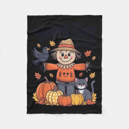 Happy Fall Y'all Thanksgiving Halloween Women Men  Fleece Deken (Voorkant)