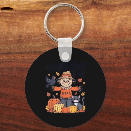 Happy Fall Y'all Thanksgiving Halloween Women Men  Sleutelhanger (Voorkant)