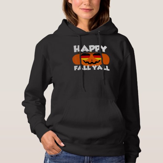 Happy Fall Y'all Thanksgiving Pumpkin Germany Glas Hoodie (Voorkant)