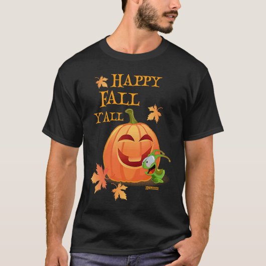 Happy Fall Yu2019All Grasshopper Pumpkin With Leav T-shirt (Voorkant)