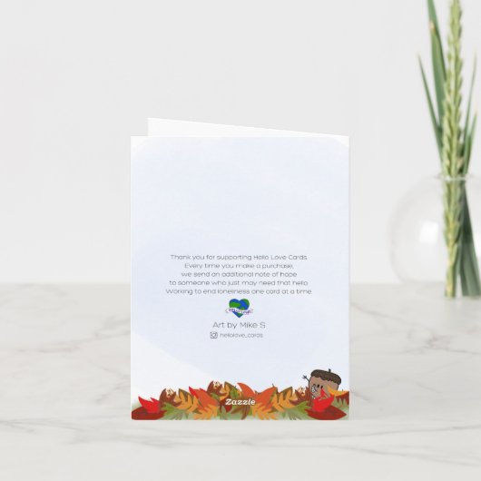 Happy Falling Acorns Kaart (Achterkant)