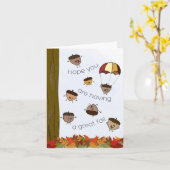 Happy Falling Acorns  Kaart (Gele Bloem)