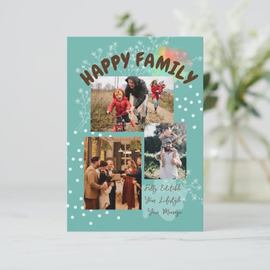 Happy Family Bedankkaart (Staand voorkant)