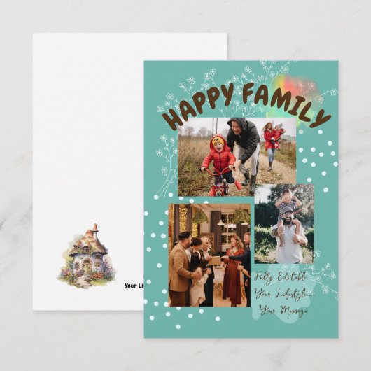 Happy Family Bedankkaart (Voorkant / Achterkant)