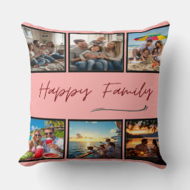 Happy Family Custom Photo Collage Kussen