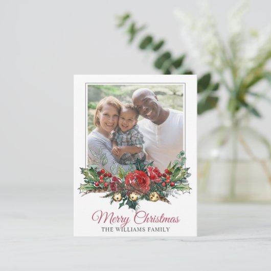 Happy Family Kerstfoto Feestdagenkaart (Staand voorkant)