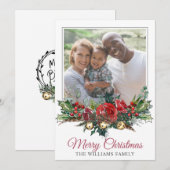 Happy Family Kerstfoto Feestdagenkaart (Voorkant / Achterkant)