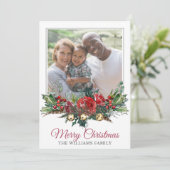 Happy Family Kerstfoto Feestdagenkaart (Staand voorkant)