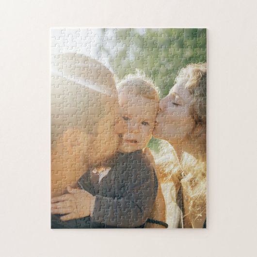 Happy Family Kiss - Aangepaste foto Legpuzzel (Verticaal)