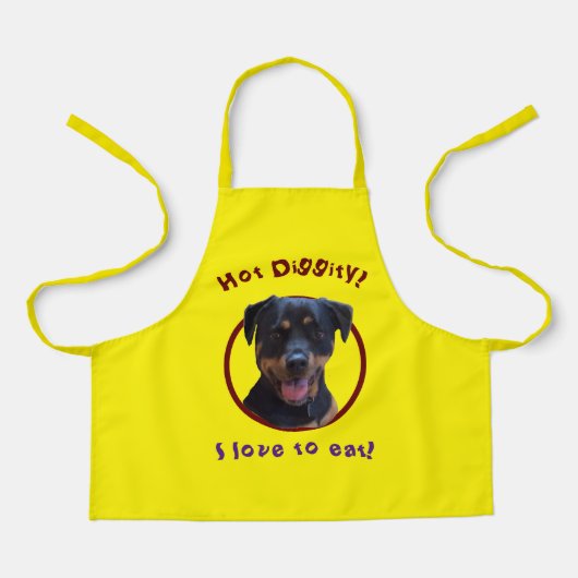 Happy Family-liefhebbende Rottweiler Schort (Voorkant)