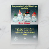 Happy Family of Snowmen Vakantie Kaart (Binnen)