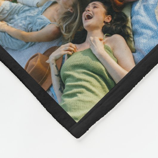 Happy Family Photo Collage Fleece Blanket (Hoek)