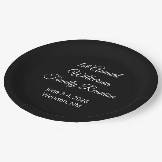 Happy Family Reunion Zwart Papieren Bordje (Gekanteld)